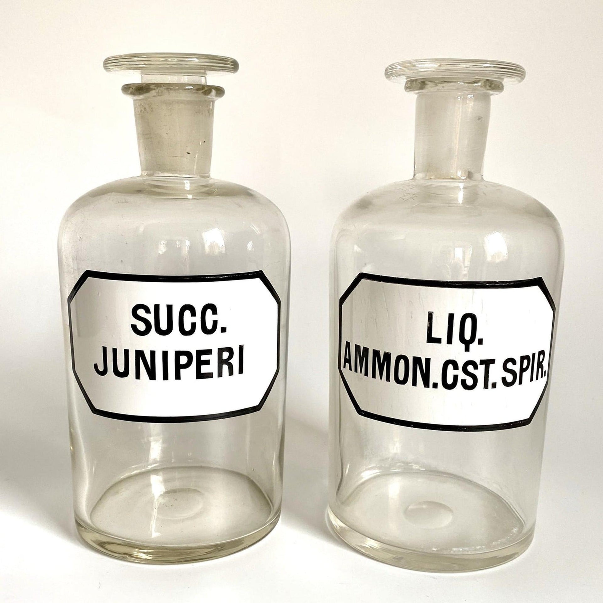 Antike Apothekerflaschen Glas Flaschen Set von 2