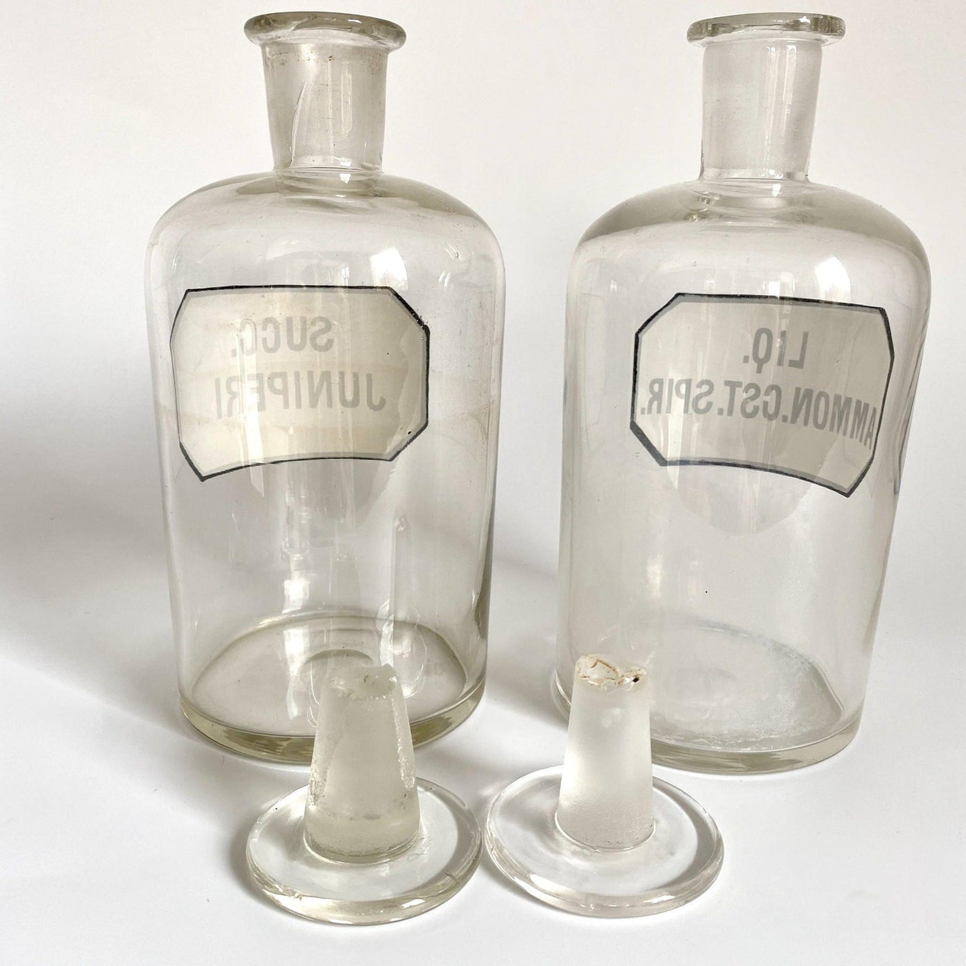 Antike Apothekerflaschen Glas Flaschen Set von 2