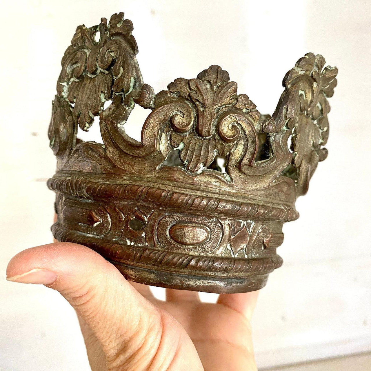 Antike Krone für Heiligenfigur Barock 18. Jh.