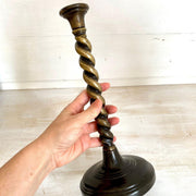 Antique Barley twist brass candlestick-vintage-Candle Holder-SweetAntik