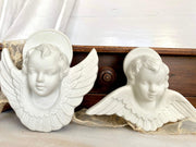 Antique angel bisque figurine wall hanging, 1920s-vintage-religious home decor-SweetAntik