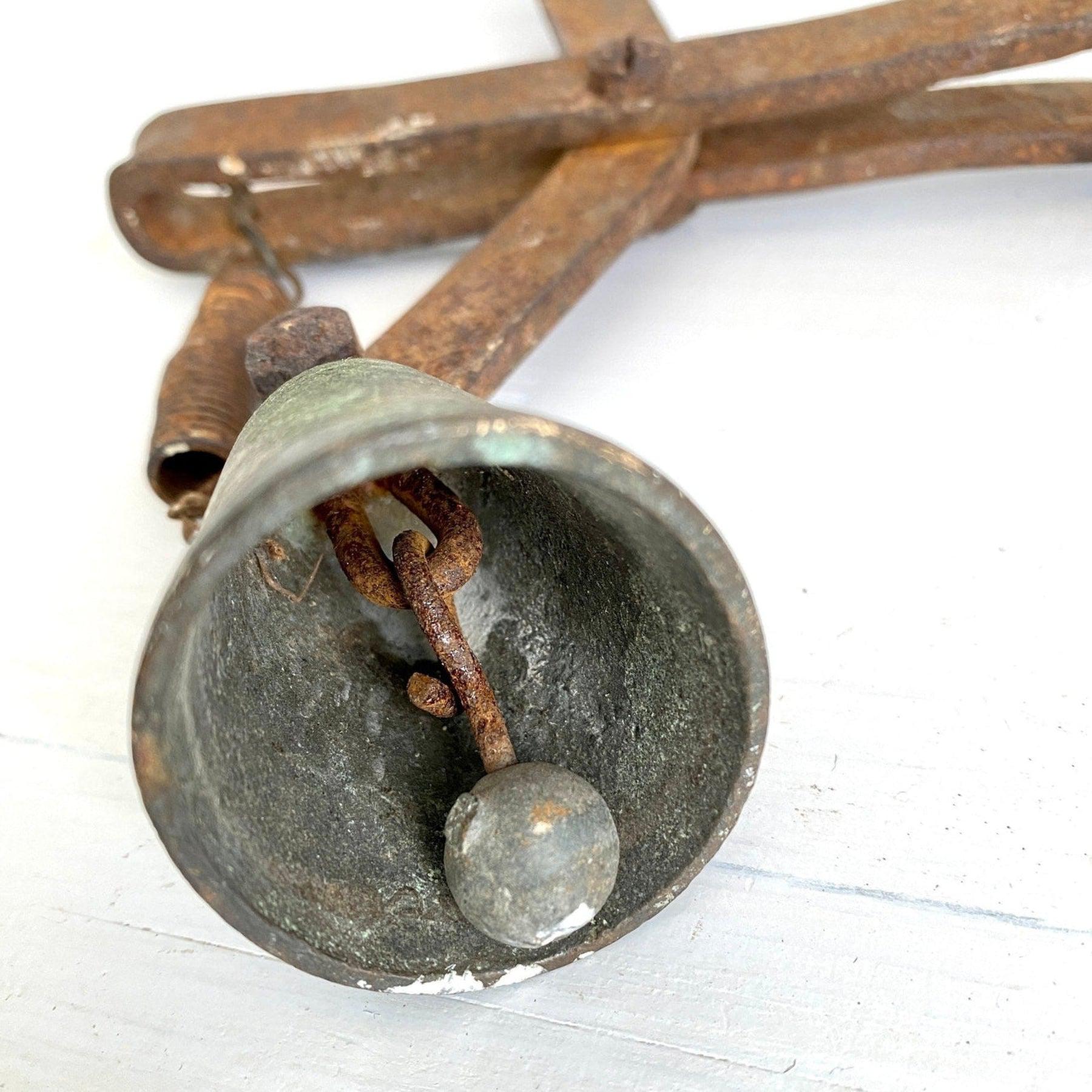 Antique bronze front door bell, 1800s-vintage-hardware-SweetAntik