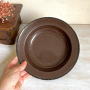 Antique brown enamel plate-vintage-enamelware-SweetAntik