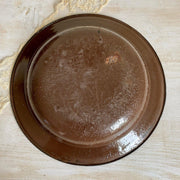 Antique brown enamel plate-vintage-enamelware-SweetAntik