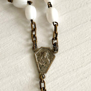 Antique glass rosary Our Lady of Carmel, 1930s-vintage religious-SweetAntik