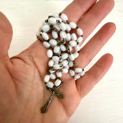 Antique glass rosary Our Lady of Carmel, 1930s-vintage religious-SweetAntik