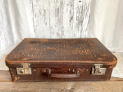 Antique leather suitcase, 1940s-vintage-luggage-SweetAntik