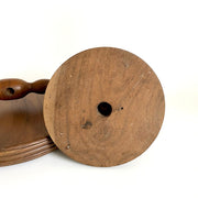 Antique wooden shaving mirror, table mirror with pedestal, 1800s-vintage-SweetAntik