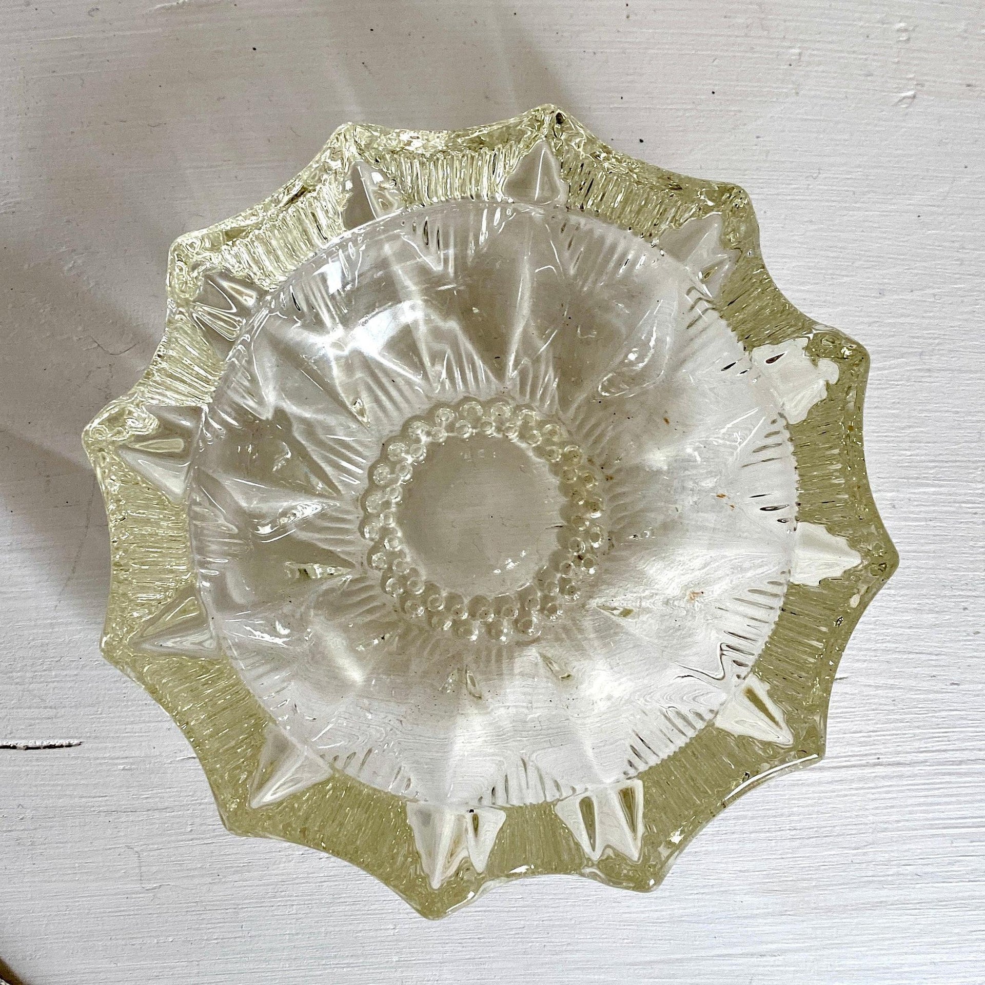 Aschenbecher Glas Vintage Pressglas, um 1960