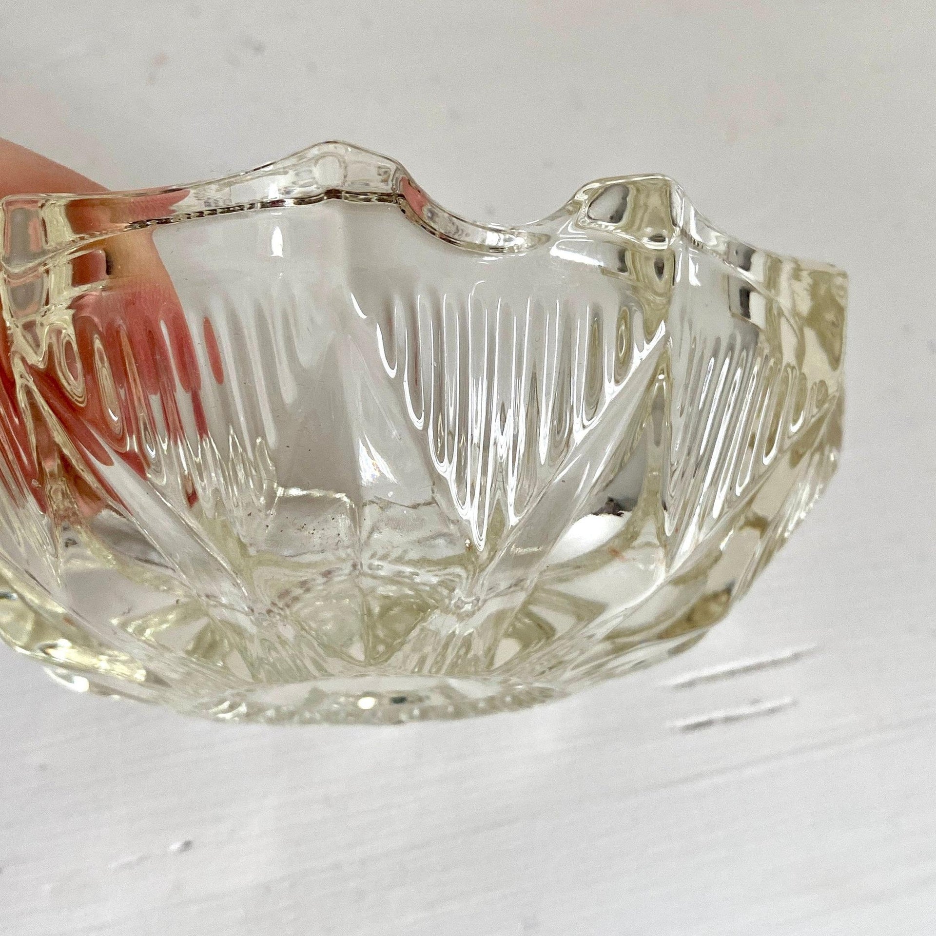 Aschenbecher Glas Vintage Pressglas, um 1960