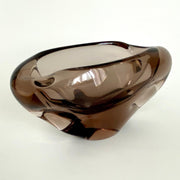 Böhmische Glas Vase Zelezny Brod ZBS 60er Rauchglas Klinger
