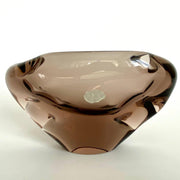 Böhmische Glas Vase Zelezny Brod ZBS 60er Rauchglas Klinger