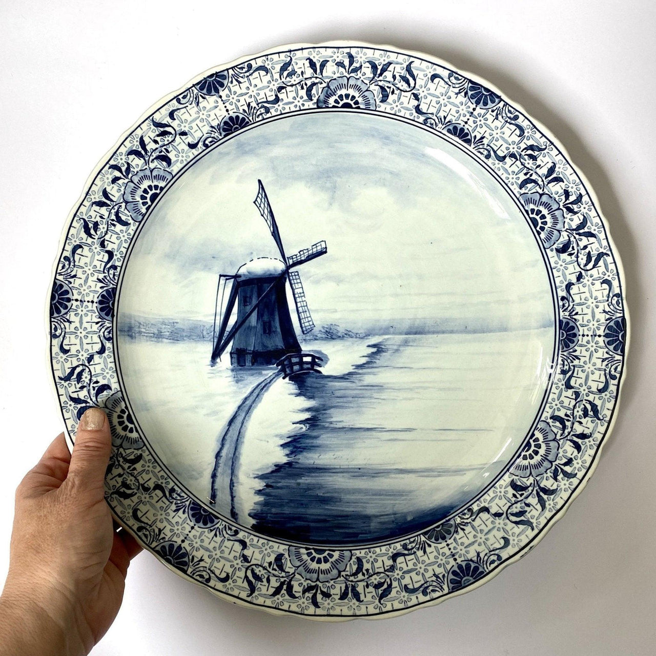 DELFT Keramik Teller Wandteller Blau Holland Vintage 60er