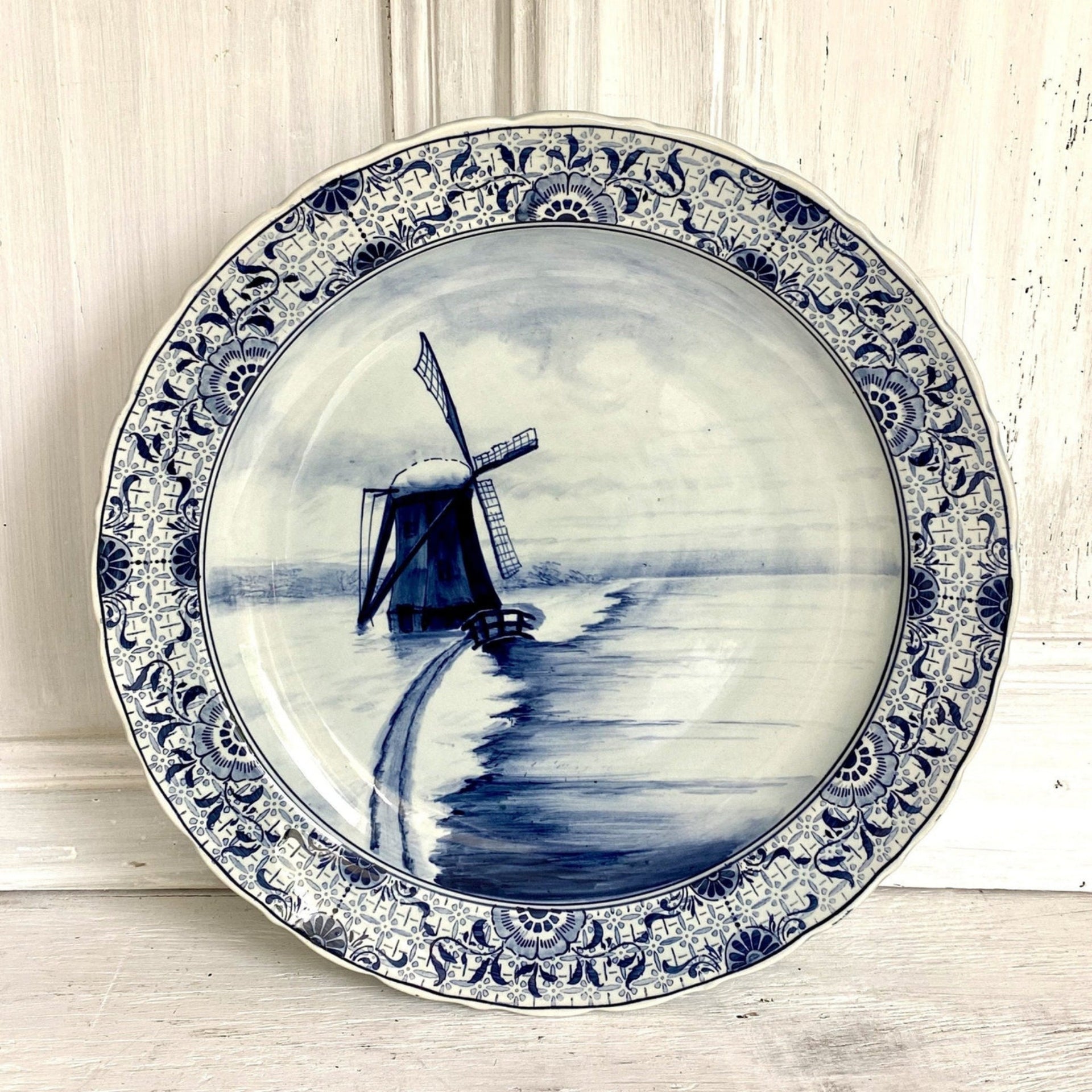 DELFT Keramik Teller Wandteller Blau Holland Vintage 60er