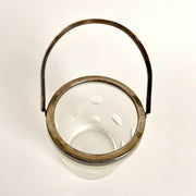 Eiskübel aus Glas geschliffen versilbert Vintage 60er
