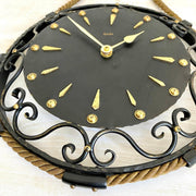 HEIBI Wanduhr mit Seil, Vintage Midcentury 60er