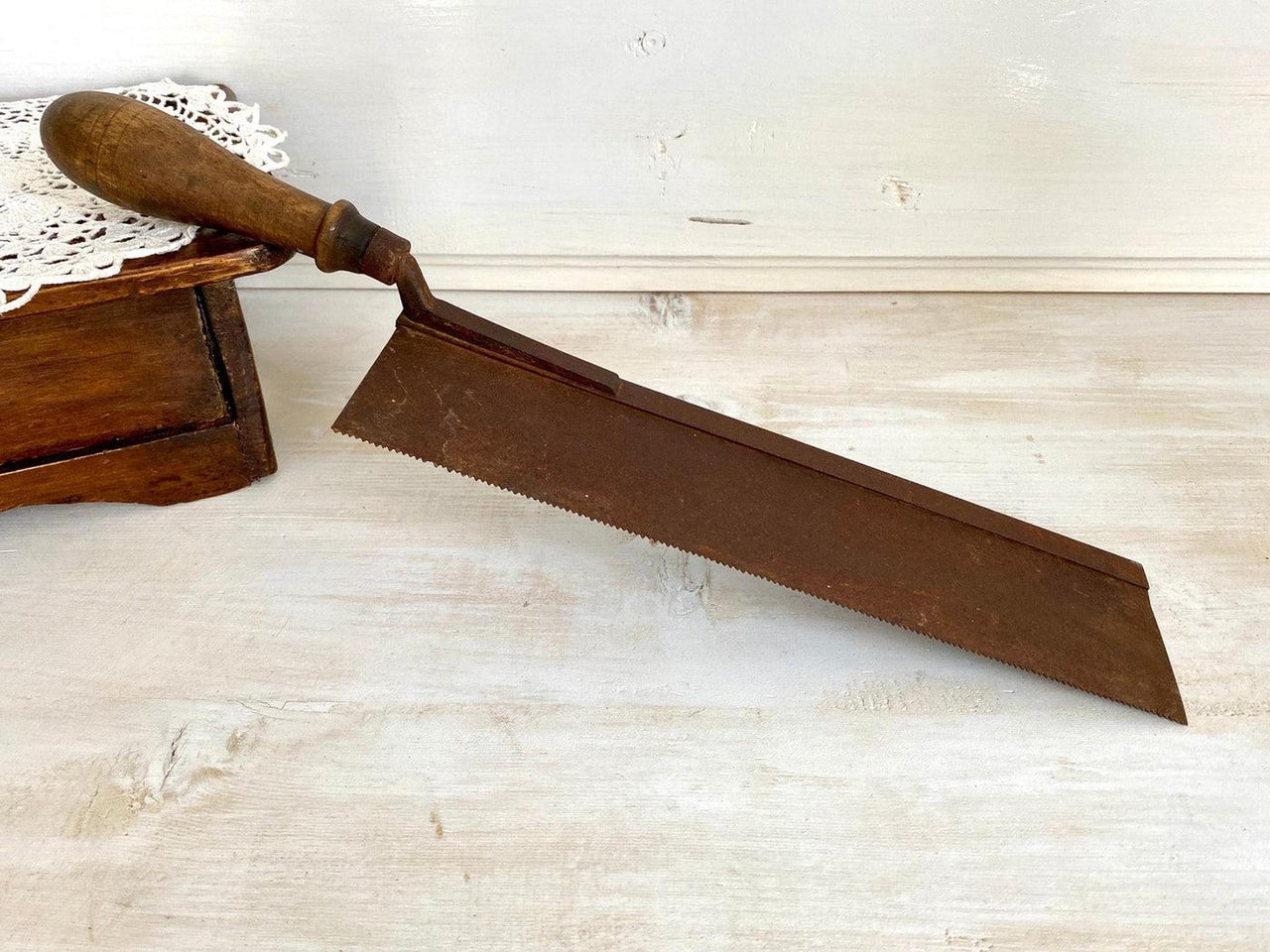 Handsäge Tischler Säge Holzgriff Vintage Werkzeug 40er Jahre