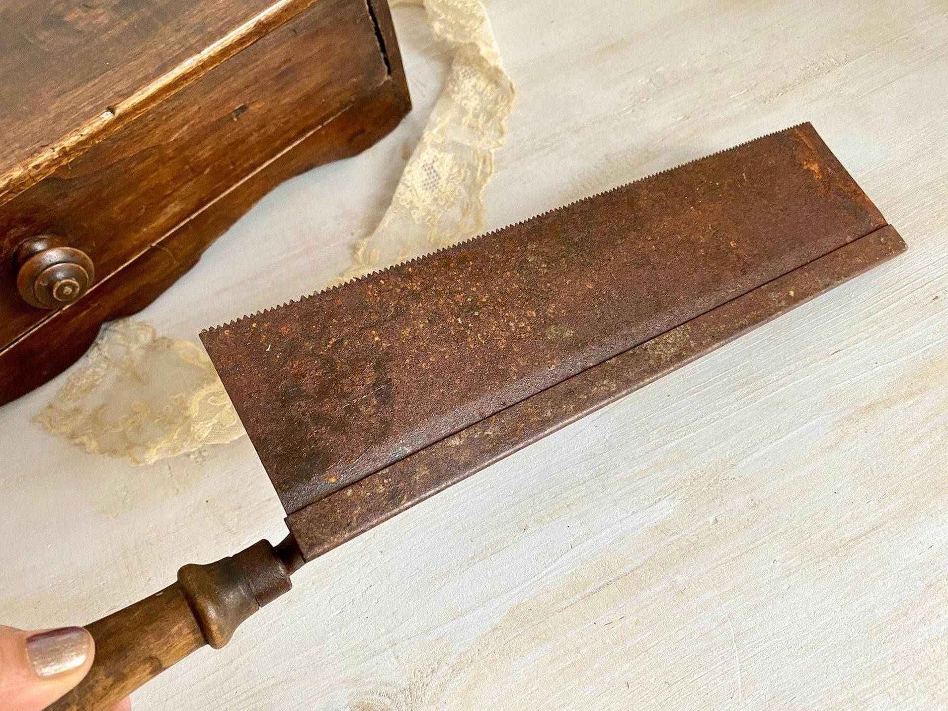 Handsäge Tischler Säge Holzgriff Vintage Werkzeug 40er Jahre