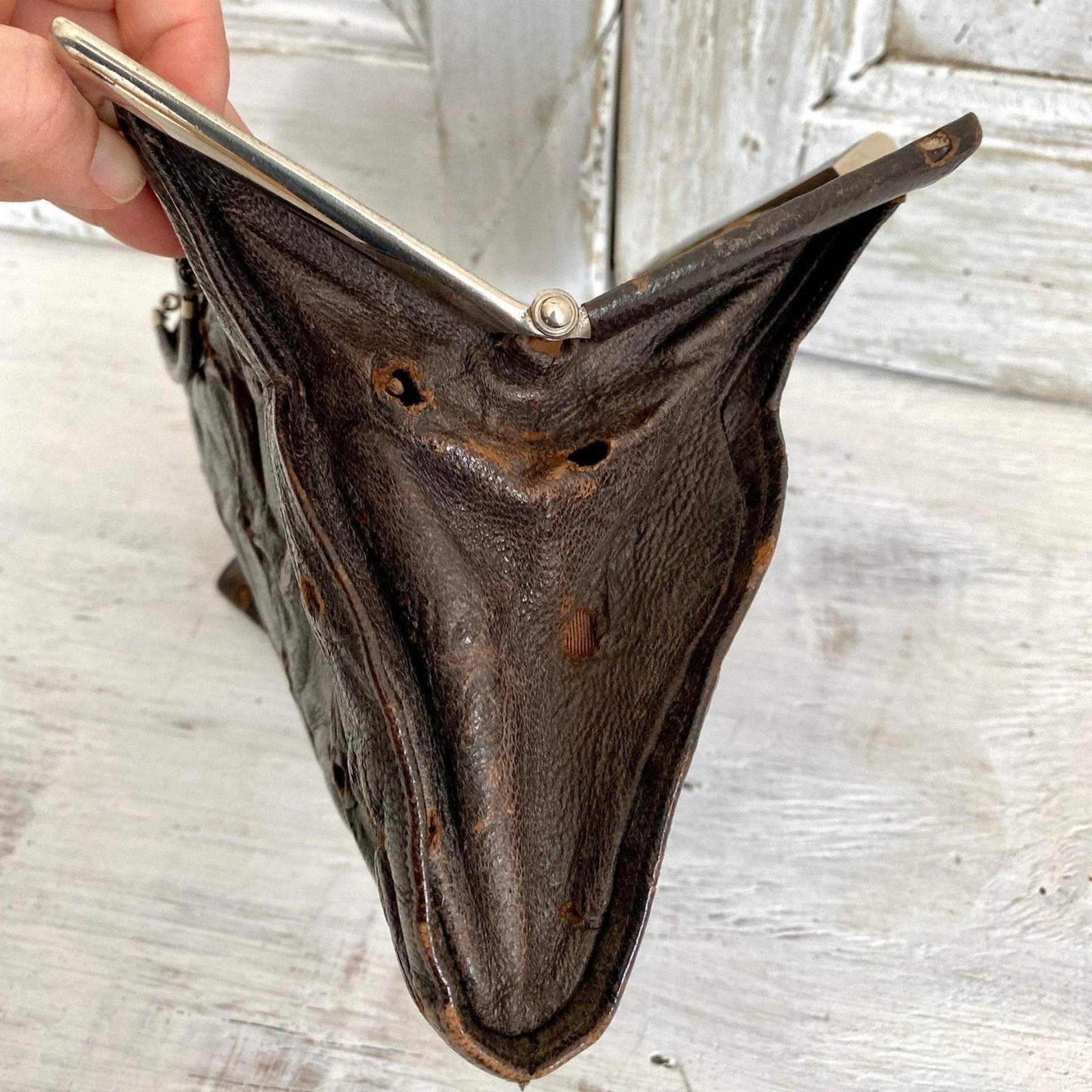 Handtasche Leder Damentasche Vintage 30er Jahre