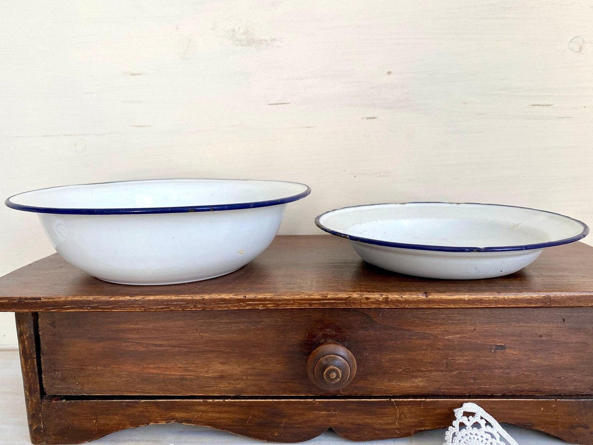 Krups Küchenwaage mit zwei emaillierten Schalen Vintage 40er Jahre