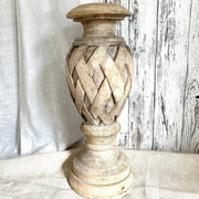 Lampenfuß Holz Antik Holzvase Handgeschnitzt