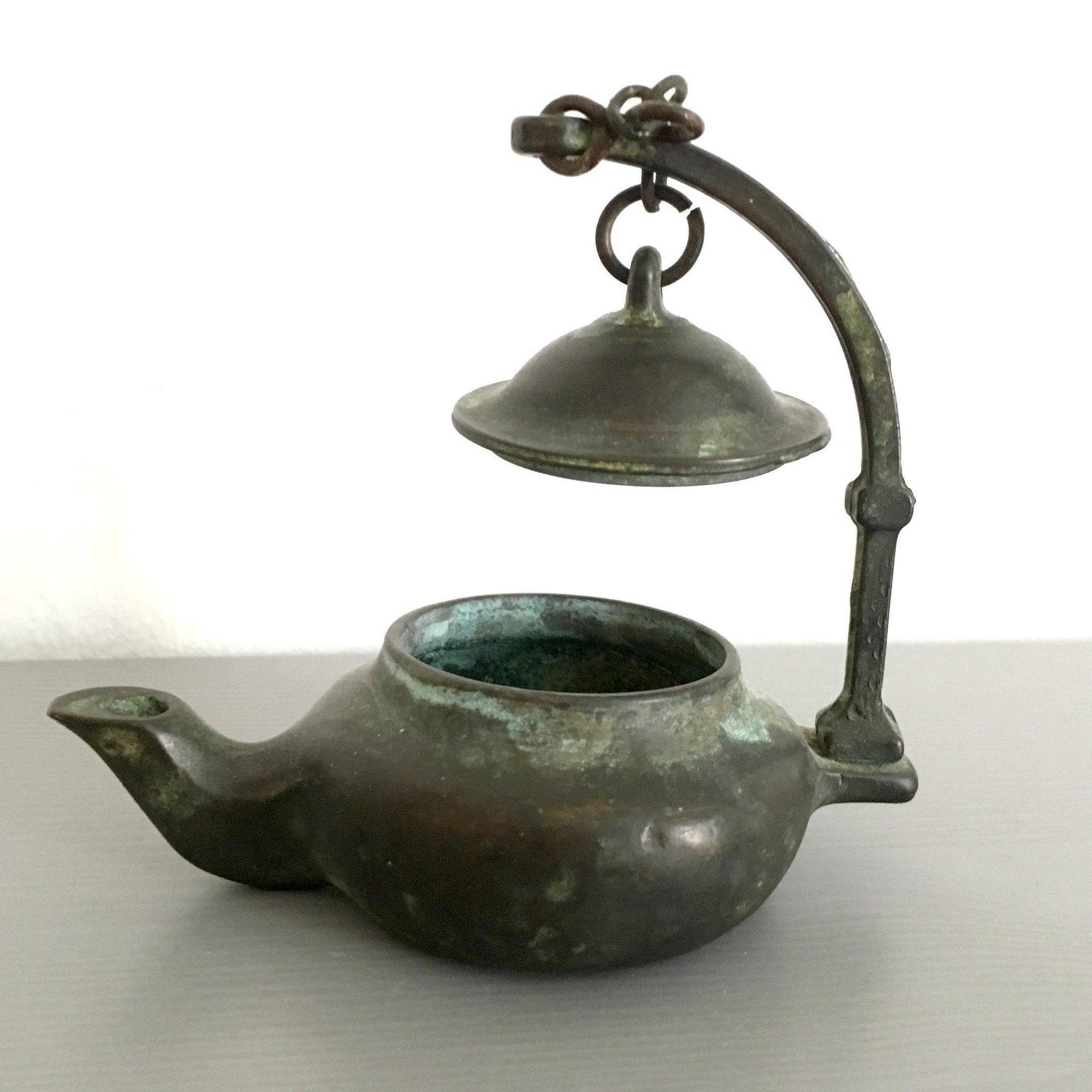 Öllampe Antik Bronze, Italien 19. Jh.