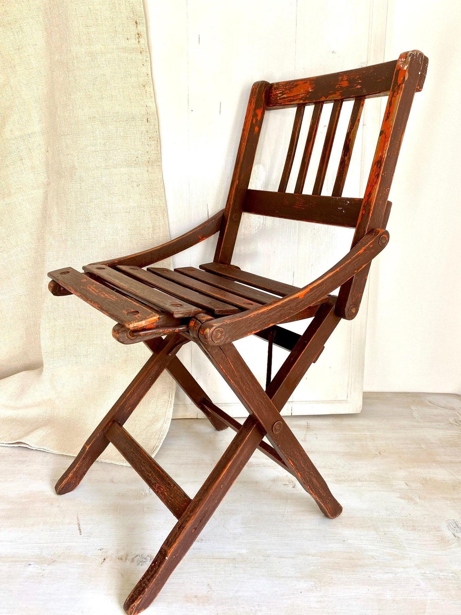 Reguitti Vintage Klappstuhl Kinderstuhl Holz, 50er Jahre