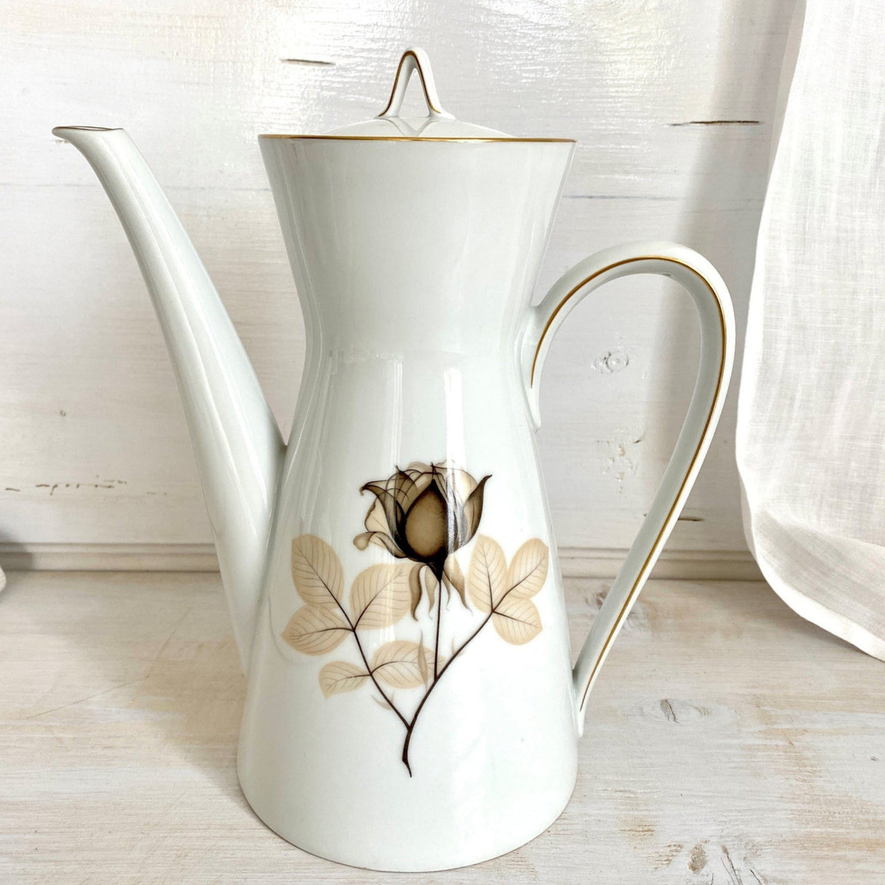 Rosenthal Kaffeekanne Schattenrose Form 2000 cm 22, 60er