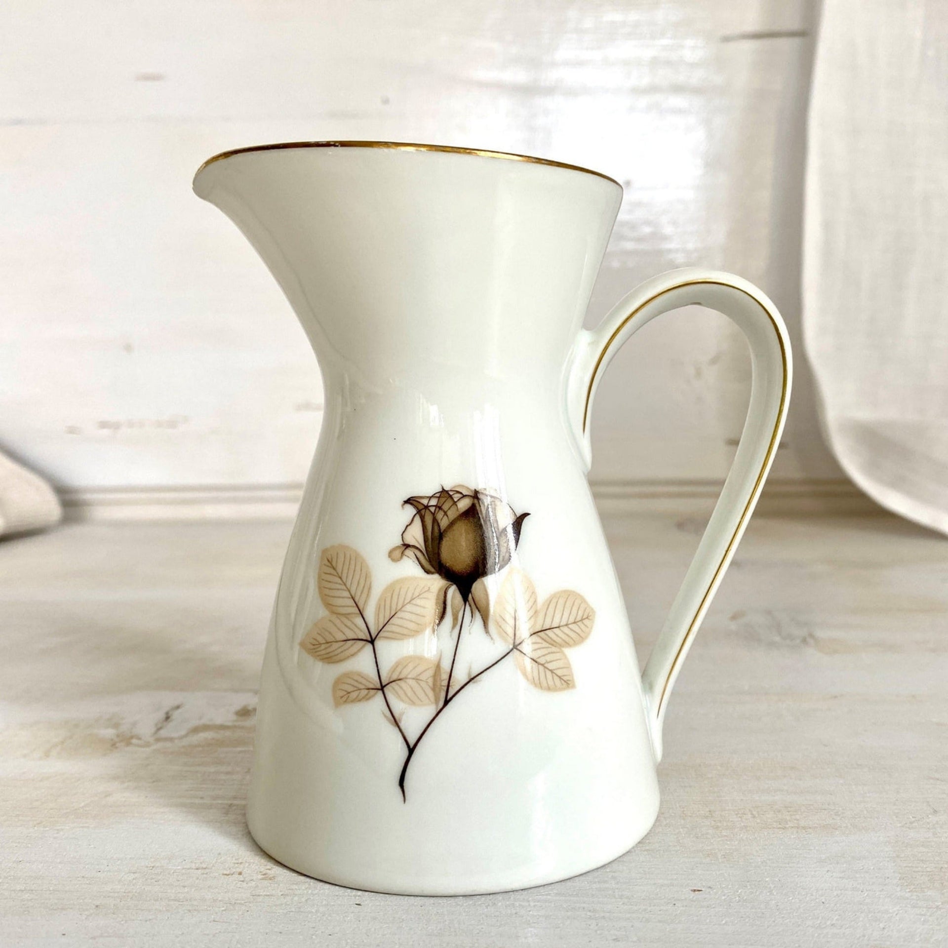 Rosenthal Schattenrose Milchkanne Sahnekännchen Form 2000, 60er