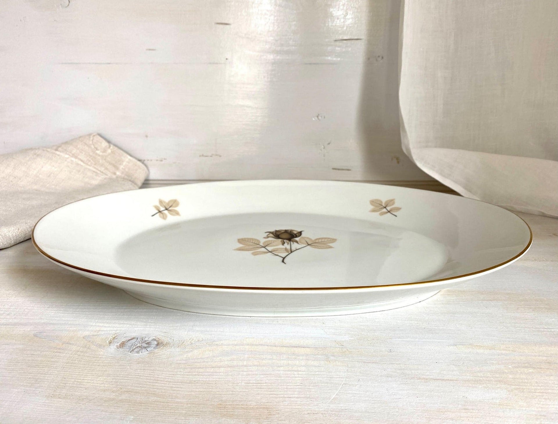 Rosenthal Schattenrose Servierplatte Fleischplatte cm 44x33, 60er