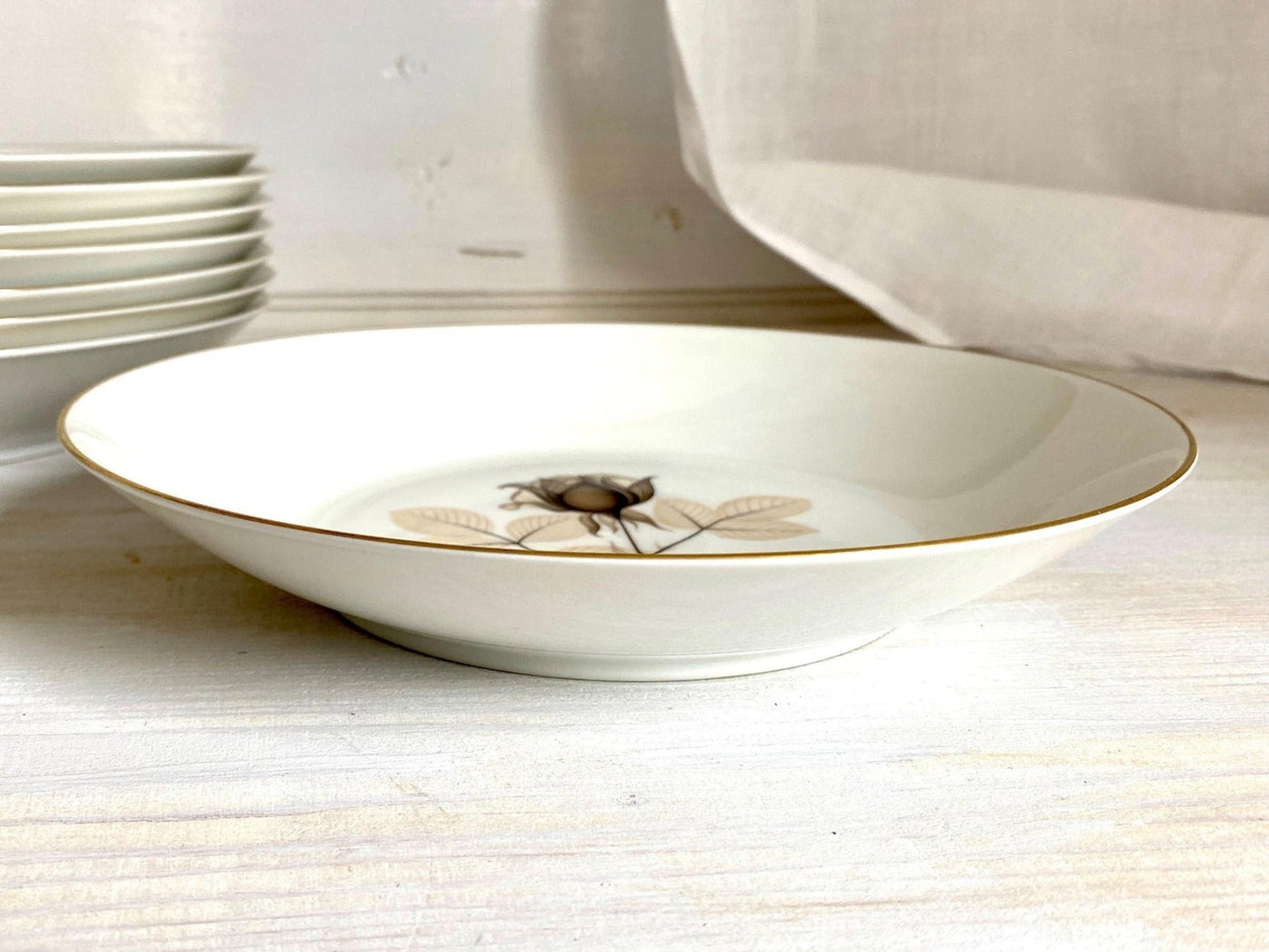 Rosenthal Schattenrose Suppenteller Form 2000, 60er