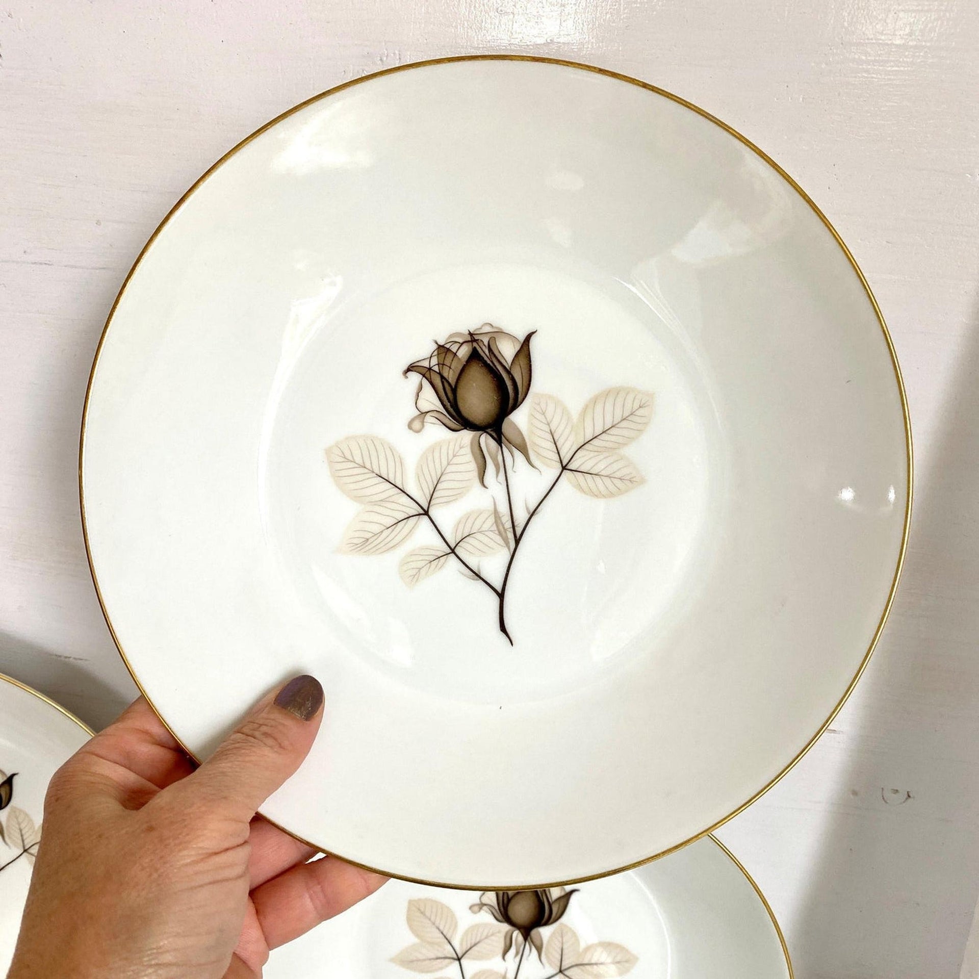 Rosenthal Schattenrose Suppenteller Form 2000, 60er