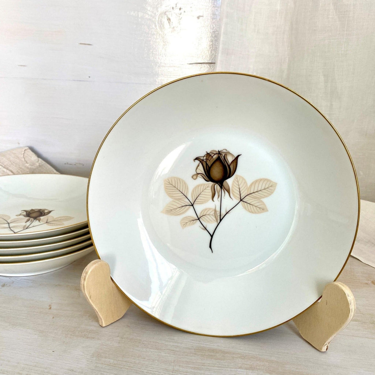 Rosenthal Schattenrose Suppenteller Form 2000, 60er