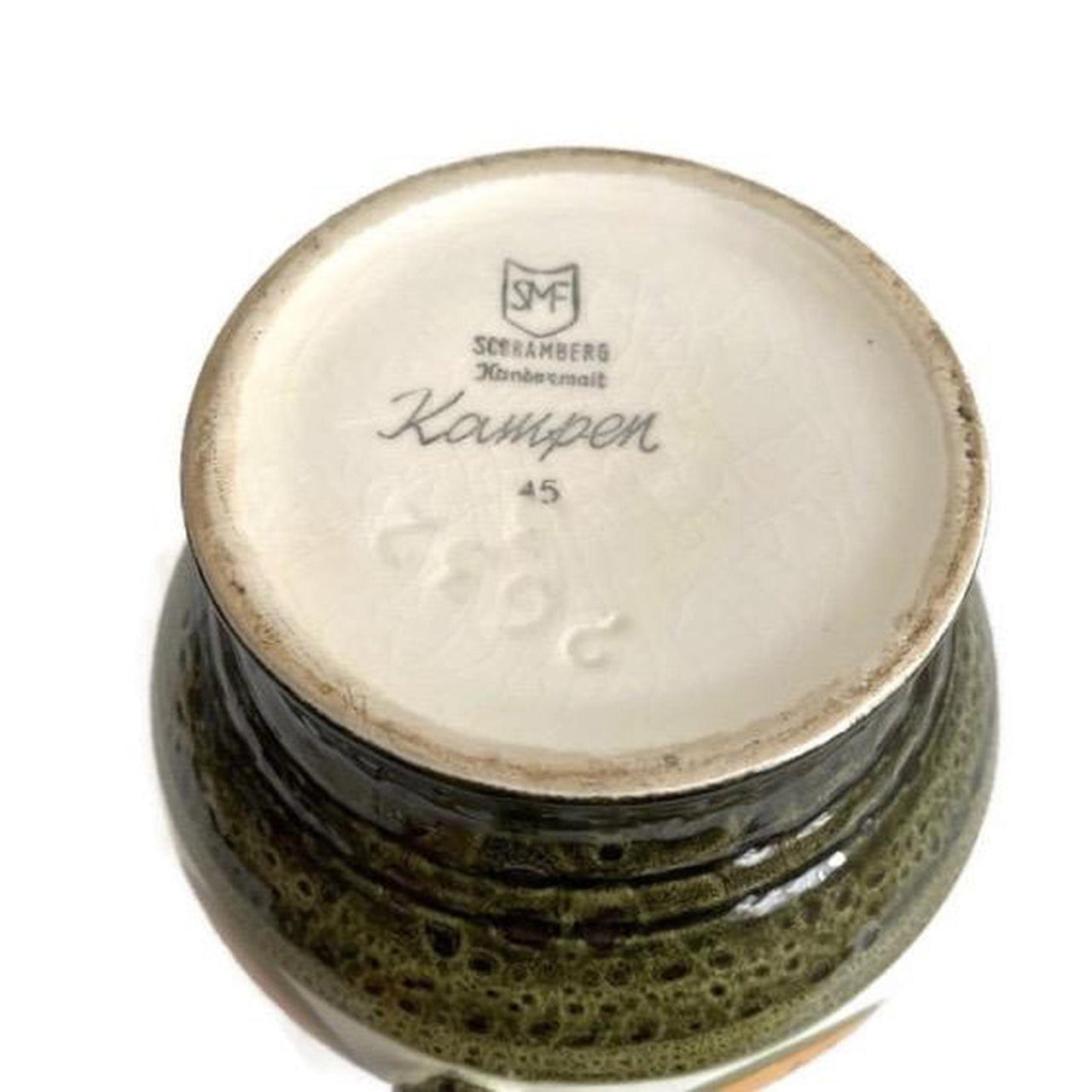 SCHRAMBERG KAMPEN Keramik Krug Weinkrug Vintage 60er Majolika Steingut