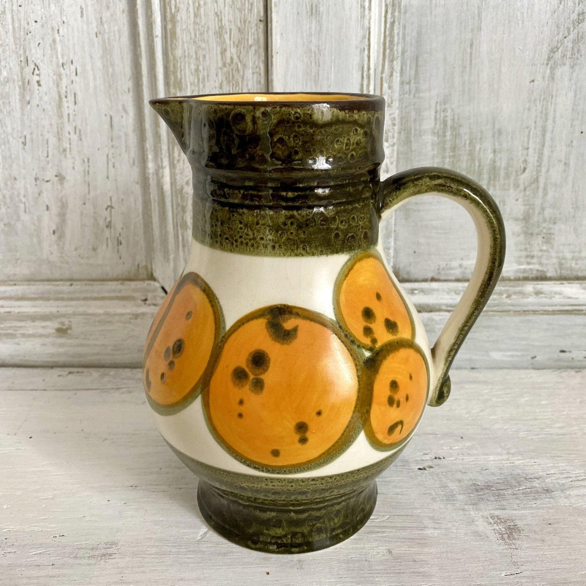 SCHRAMBERG KAMPEN Keramik Krug Weinkrug Vintage 60er Majolika Steingut