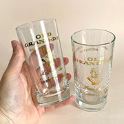Vintage Whiskey highball glasses OLD GRAND DAD 60s long drink glass-Sweet Antik
