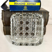 Vintage clear glass ashtray 1970s Italy, boxed-Sweet Antik