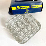 Vintage clear glass ashtray 1970s Italy, boxed-Sweet Antik