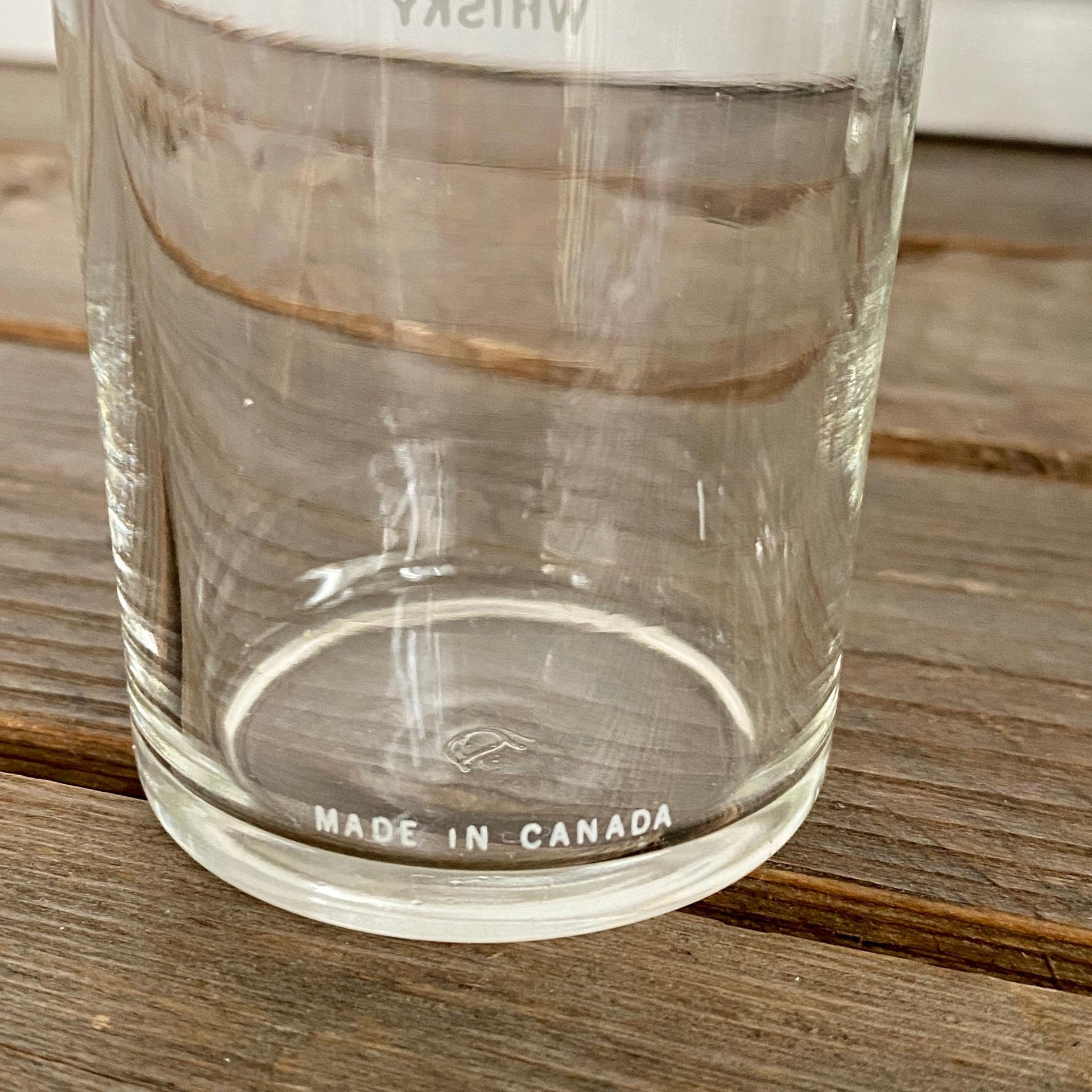 Vintage whiskey tumbler glass 60s Old Crow, Canadian Club Whisky, Old Grand Dad Bourbon, set of 4-Sweet Antik