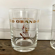 Vintage whiskey tumbler glass 60s Old Crow, Canadian Club Whisky, Old Grand Dad Bourbon, set of 4-Sweet Antik