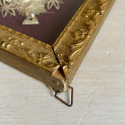 Votivgabe Ex Voto Herz mit Holzrahmen Wandbehang 30er Jahre