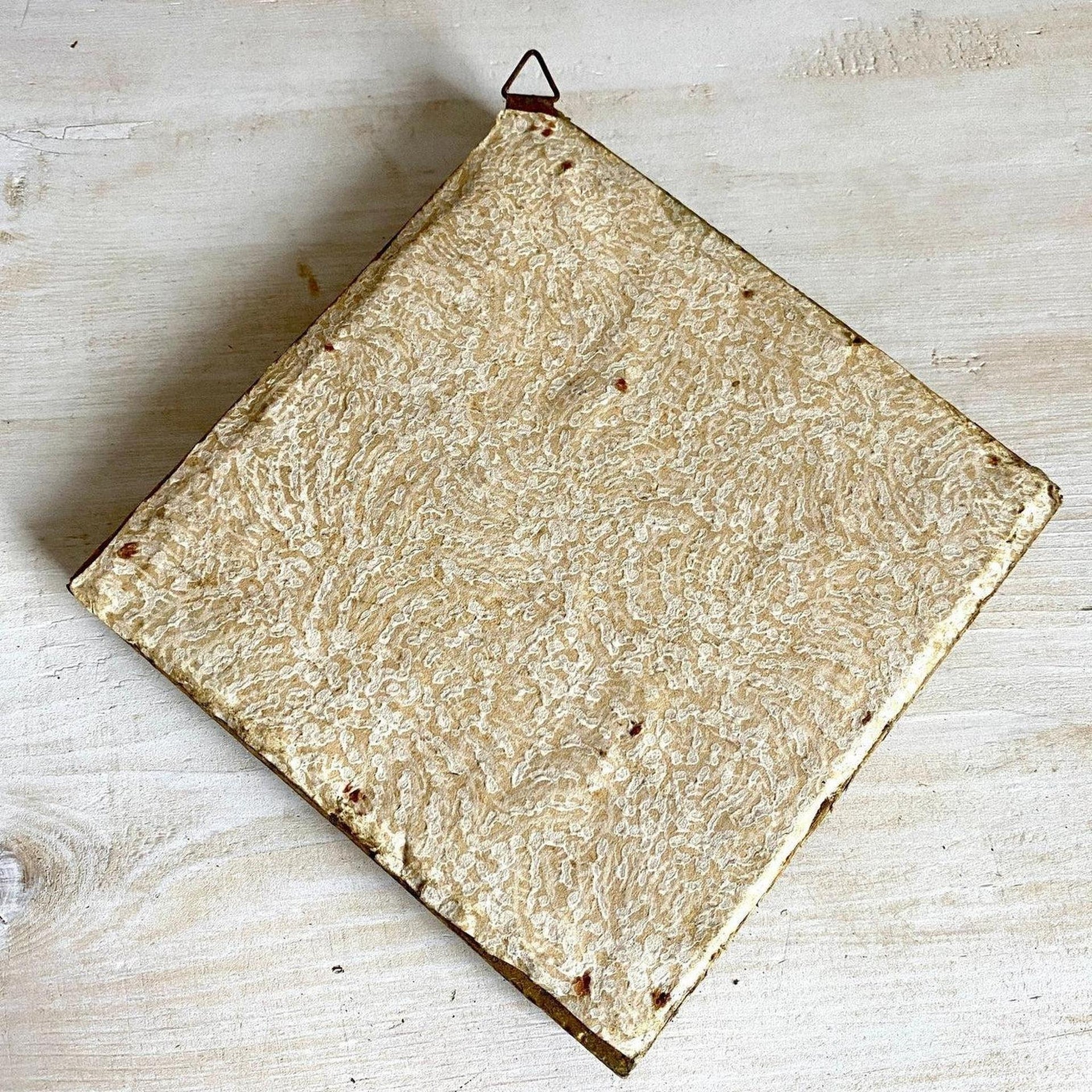 Votivgabe Ex Voto Herz mit Holzrahmen Wandbehang 30er Jahre