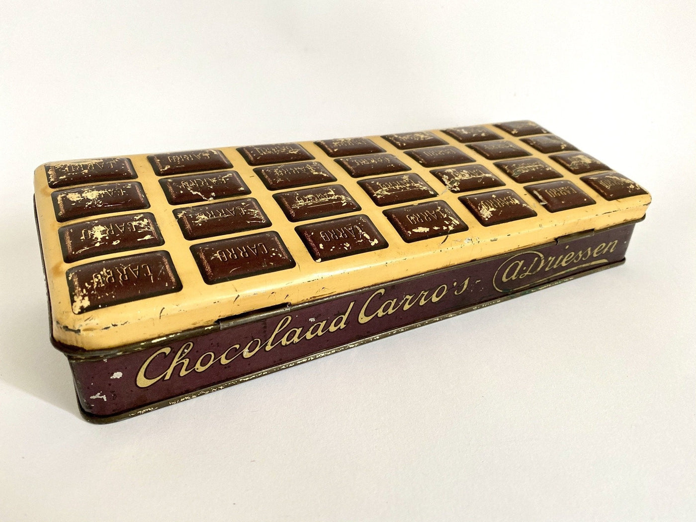 Advertising tin box chocolate "Driessen Carros"-vintage-collectible tin-SweetAntik