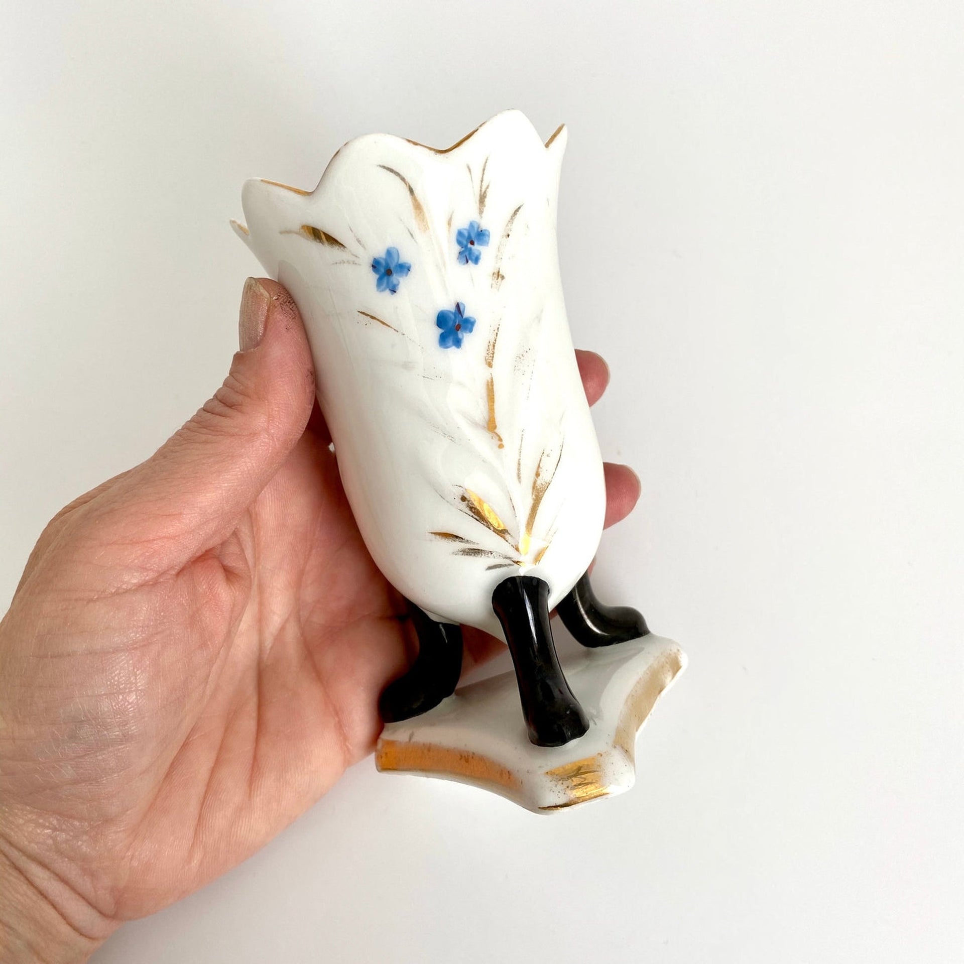 Antique Biedermeier porcelain vase Forget-me-not, 19th Century-vintage-flower vase-SweetAntik