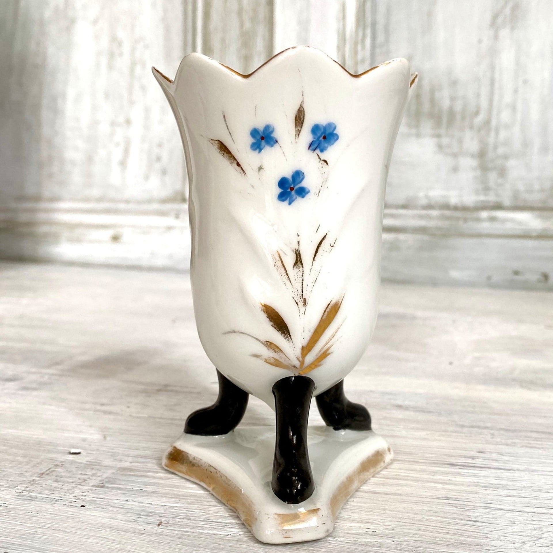 Antique Biedermeier porcelain vase Forget-me-not, 19th Century-vintage-flower vase-SweetAntik