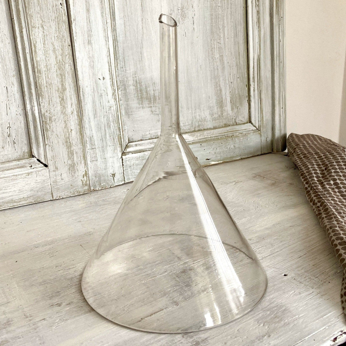 Antique glass funnel hand blown, 1800s-vintage-farm tool-SweetAntik