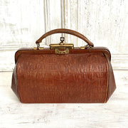 Vintage Antique 1890s 1800s Large Brown Leather Travel Luggage -  Sweden