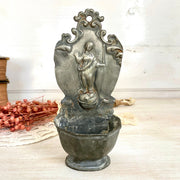 Antique pewter holy water font Holy Mary Immaculate, 18th century-vintage-religious-SweetAntik