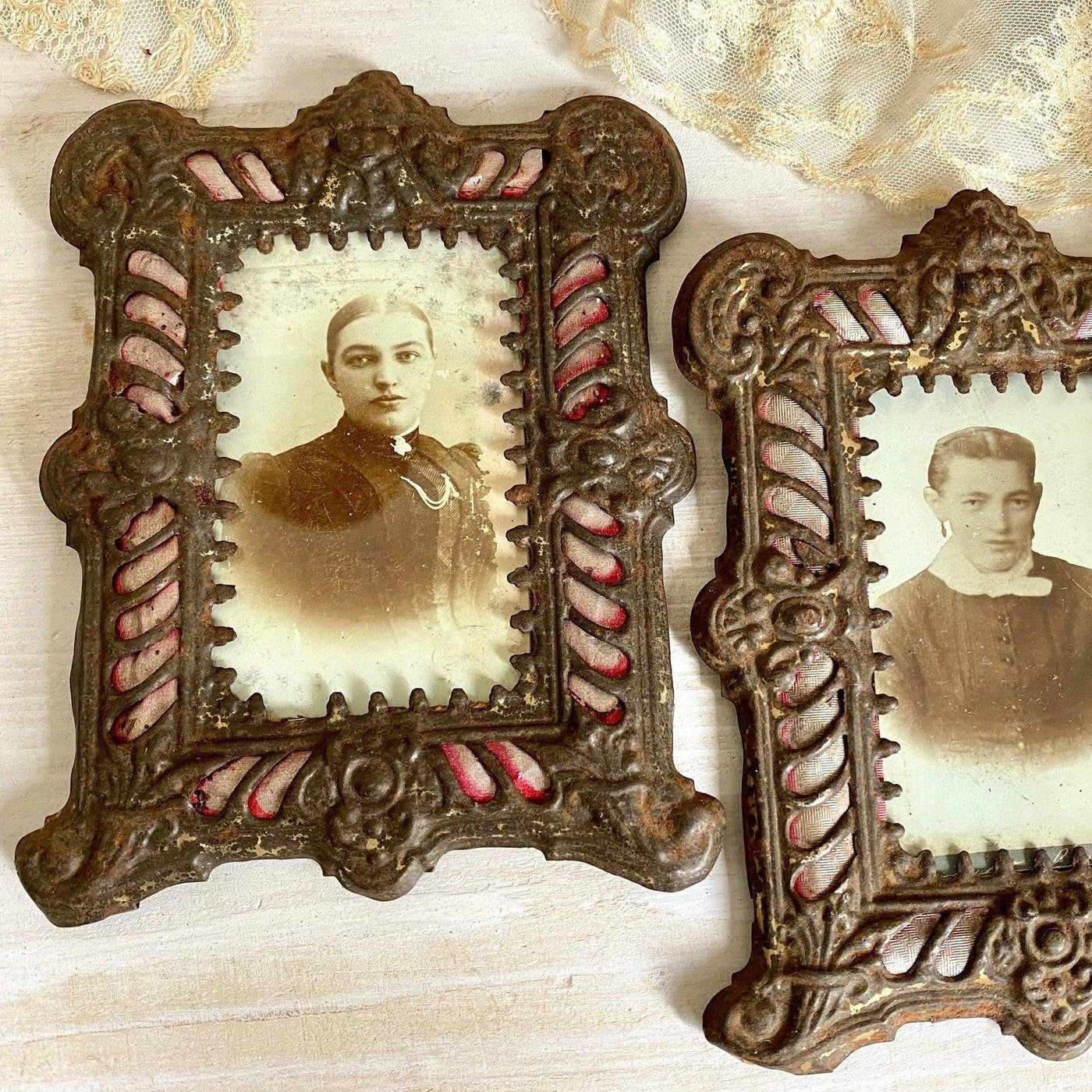 Antique photo frames openwork toleware, 1800s-vintage-frames-SweetAntik