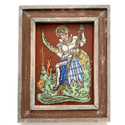 Antique reverse glass painting "St. George" Bavarian folk art, 1920s-vintage-religious painting-SweetAntik